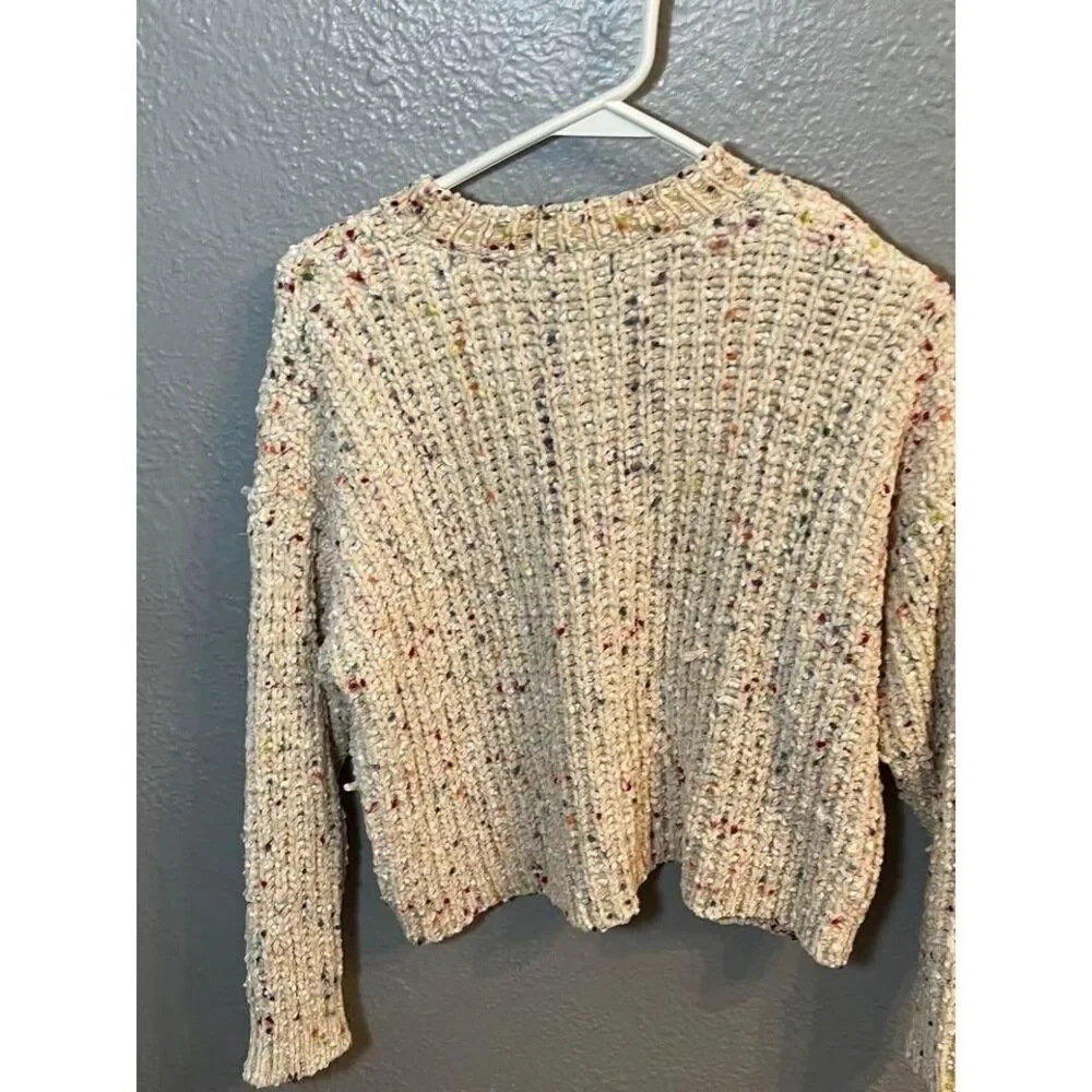 Womens Cream color with various colors‎ sweater size extra small cropped - Picture 6 of 7